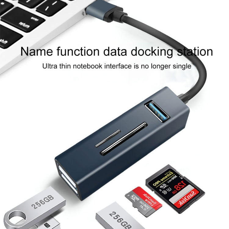 15102 5 in 1 USB-C / Type-C to USB3.0 + SD / TF Card Reader HUB Adapter