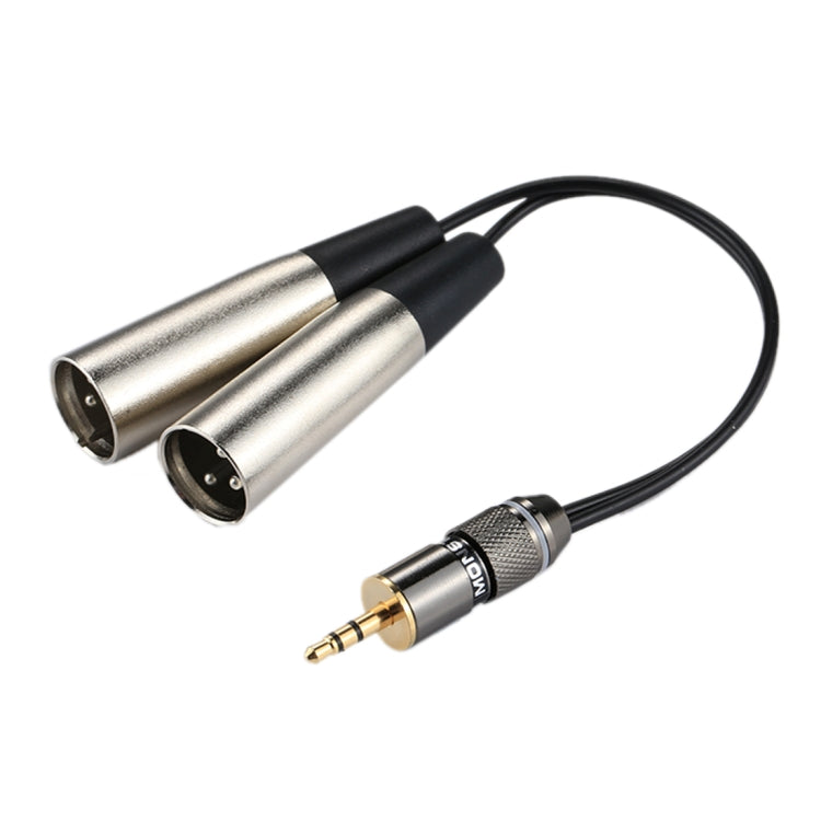 Metal Head 3.5mm Male to Aluminum Shell 2 x 3 Pin XLR CANNON Male Audio Connector Adapter Cable, Total Length: about 25cm My Store