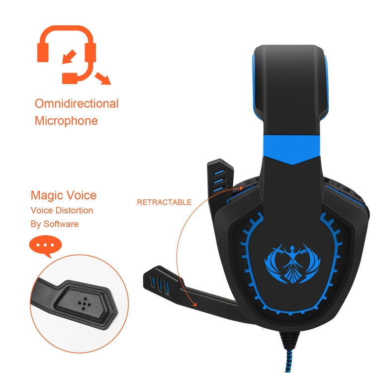 SADES AH-28 3.5mm Plug Wire-controlled Noise Reduction E-sports Gaming Headset with Retractable Microphone, Cable Length: 2m My Store