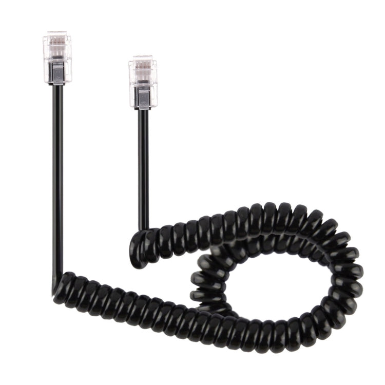 4 Core Male to Male RJ11 Spring Style Telephone Extension Coil Cable Cord Cable, Stretch Length: 3m(Black) My Store