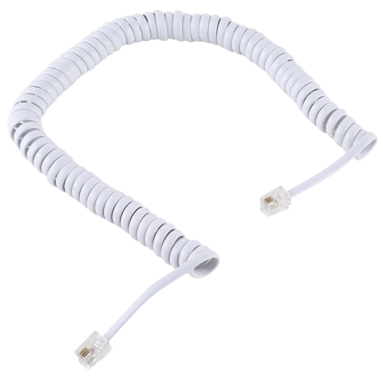 4 Core Male to Male RJ11 Spring Style Telephone Extension Coil Cable Cord Cable, Stretch Length: 3m(Black) My Store