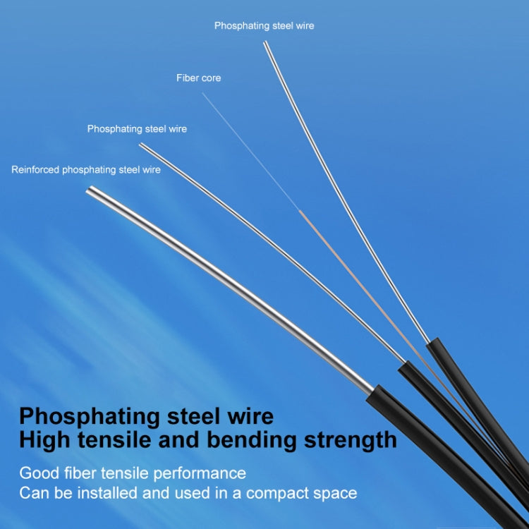 Triple Steel Wire Long Range Outdoor Fiber Optic Drop Cable Patch Jumper with SC Connector, Cable Length: 300m