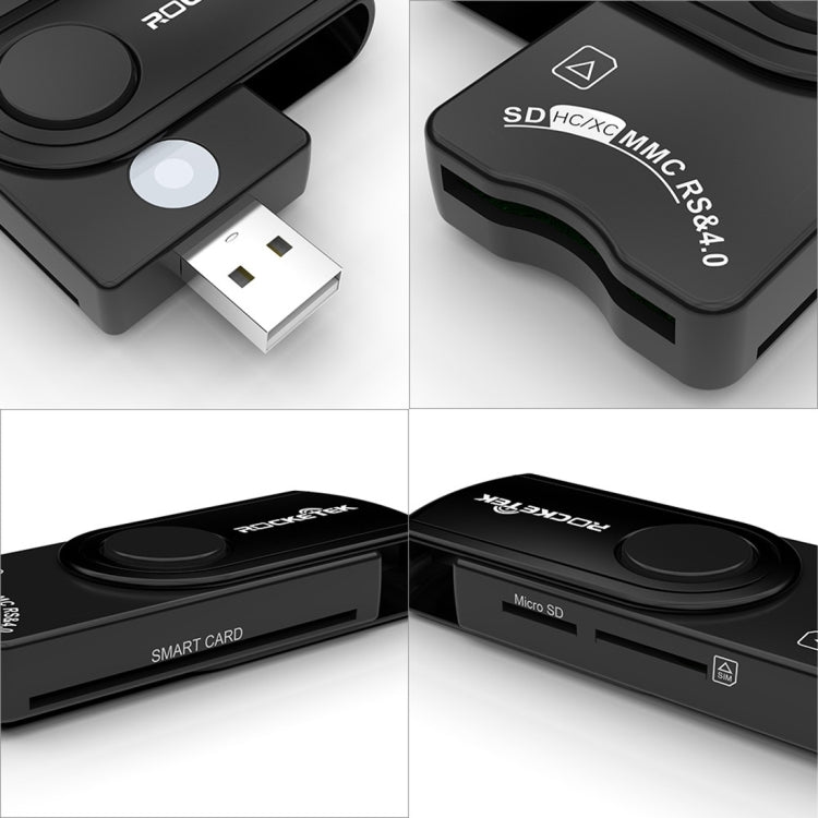 ROCKETEK CR310 USB 2.0 + TF Card + SD Card + SIM Card + Smart Card Multi-function Card Reader My Store