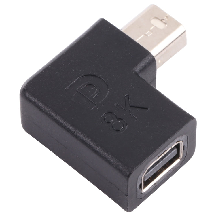 8K Mini DisplayPort Female to Male Elbow Adapter