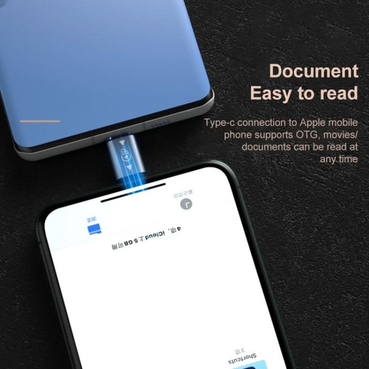 USB-C / Type-C Male to 8 Pin Male Charging + Data Transmission + OTG Adapter