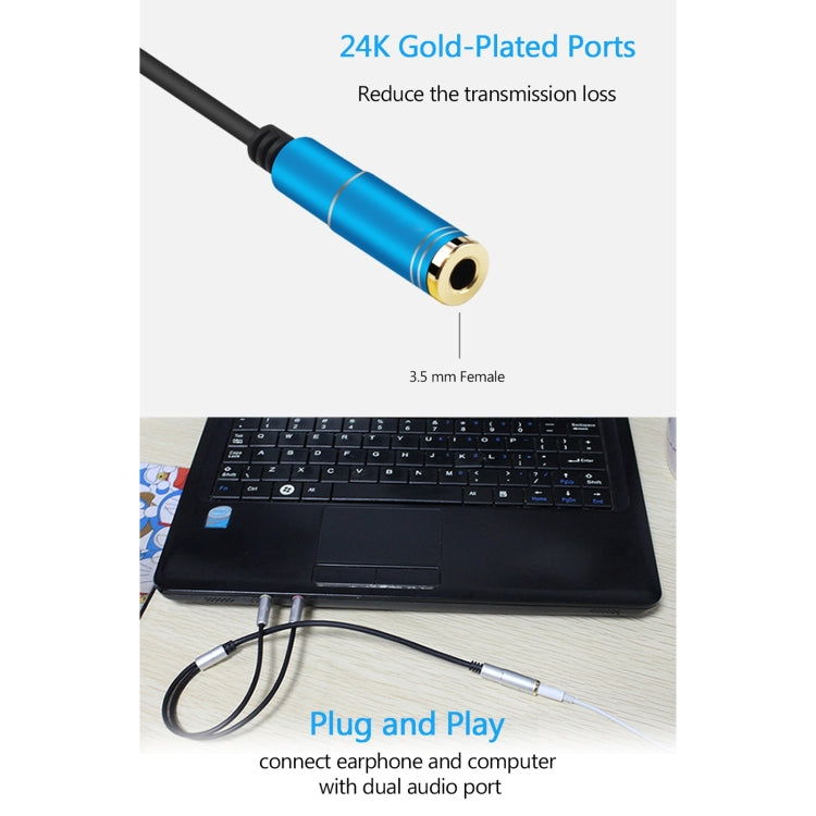 3.5mm Female to 2 x 3.5mm Male Adapter Cable My Store