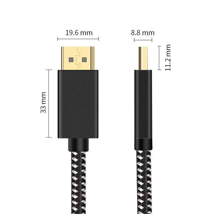 OD6.5mm DP Male to Male DisplayPort Cable, Length: 2m My Store