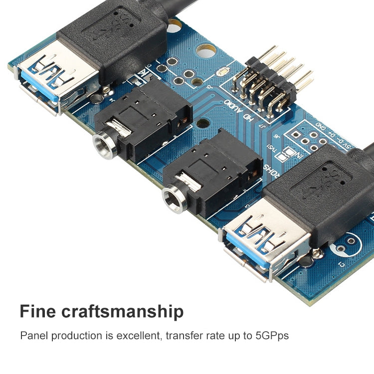 2 Ports + HD-AUDIO USB 3.0 Front Panel Data Hub