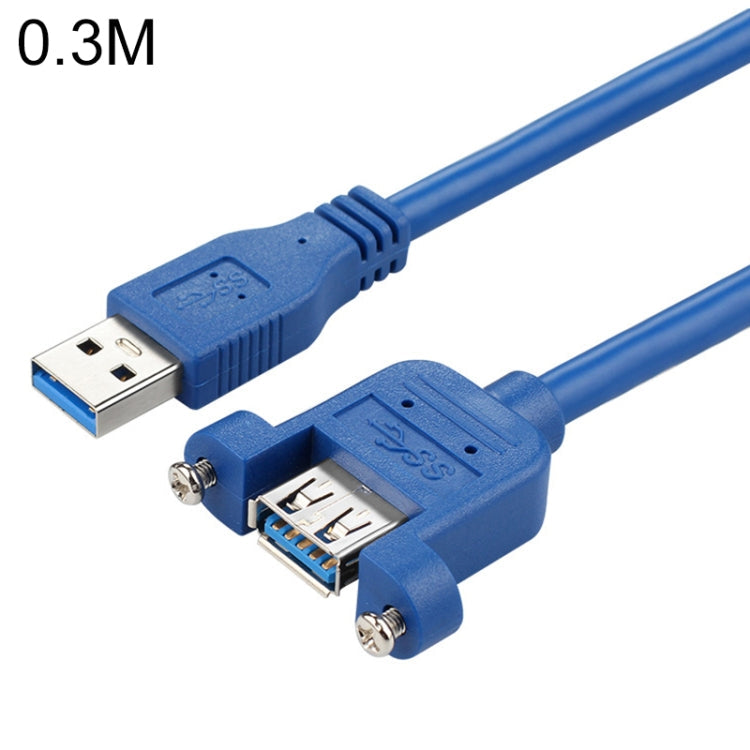 USB 3.0 Male to Female Extension Cable with Screw Nut, Cable Length: 30cm