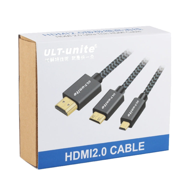 ULT-unite Gold-plated Head HDMI 2.0 Male to Male Nylon Braided Cable, Cable Length: 1.2m My Store