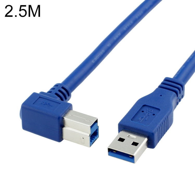 USB 3.0 A Male to Right 90 Degrees Angle USB 3.0 Type-B Male High Speed Printer Cable, Cable Length: 2.5m My Store