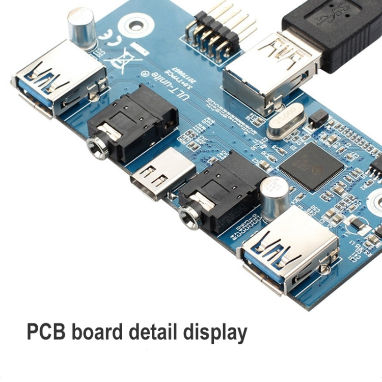 2 x USB 3.0 + HD Audio + USB-C / Type-C Floppy Drive Front Panel-Reluova