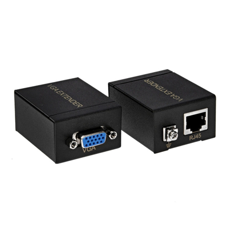 VGA Signal to RJ45 Signal Extender Transmitter + Receiver Converter Ethernet Cable, Transmission Distance: 60m My Store