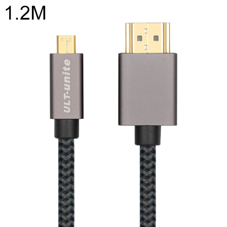 ULT-unite Gold-plated Head HDMI Male to Micro HDMI Male Nylon Braided Cable, Cable Length: 1.2m My Store