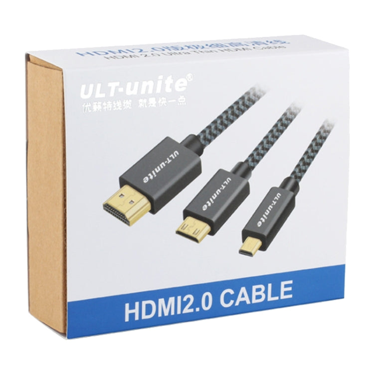 ULT-unite Gold-plated Head HDMI Male to Micro HDMI Male Nylon Braided Cable, Cable Length: 1.2m My Store