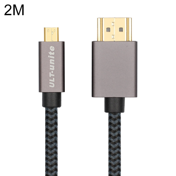 ULT-unite Gold-plated Head HDMI Male to Micro HDMI Male Nylon Braided Cable, Cable Length: 2m