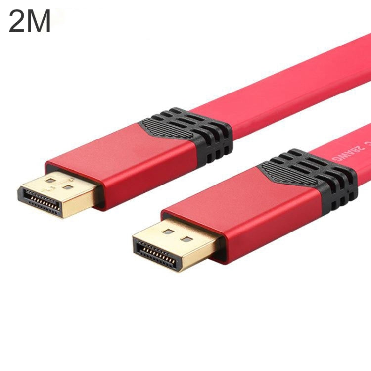 4K 60Hz DisplayPort 1.2 Male to DisplayPort 1.2 Male Aluminum Shell Flat Adapter Cable, Cable Length: 2m