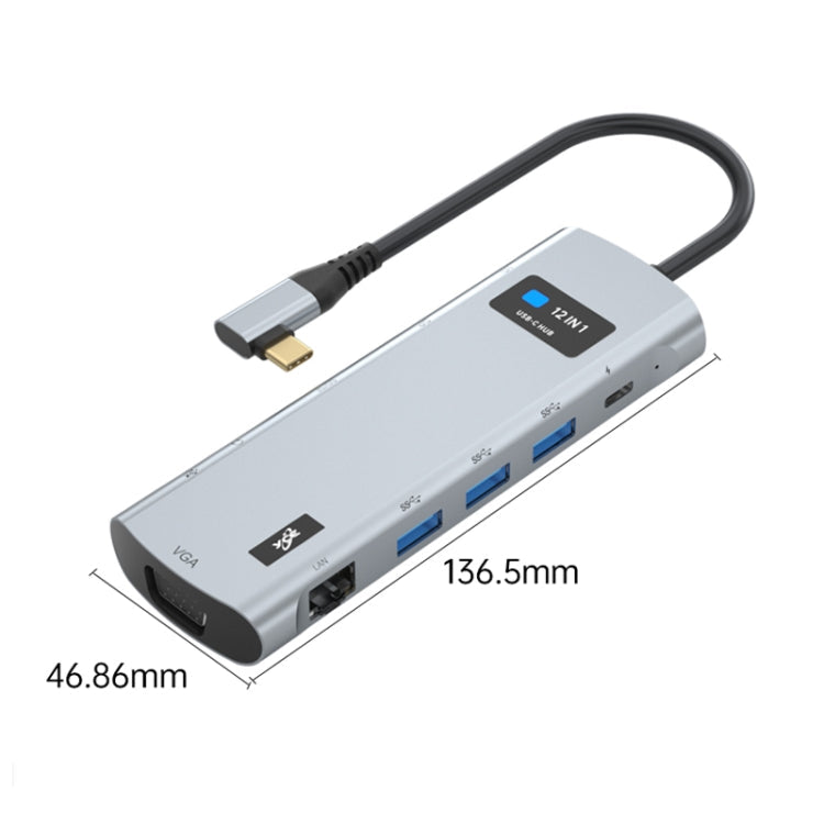 Z261 12 in 1 Elbow USB-C/Type-C to USB MST Smart Docking Station HUB Adapter My Store