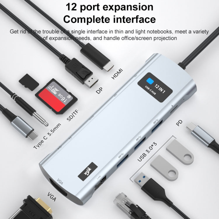 Z261 12 in 1 Elbow USB-C/Type-C to USB MST Smart Docking Station HUB Adapter My Store