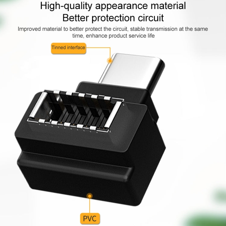 Type-E Female 90 Degrees Elbow to USB-C / Type-C Male Computer Host Adapter