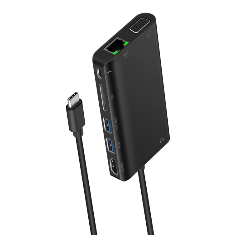 Onten 9591BD 8 in 1 USB-C / Type-C to PD USB-C / Type-C Charging + 100M Ethernet Port + Dual USB 3.0 + HDMI + VGA + SD Card Slot + 3.5mm AUX HUB My Store