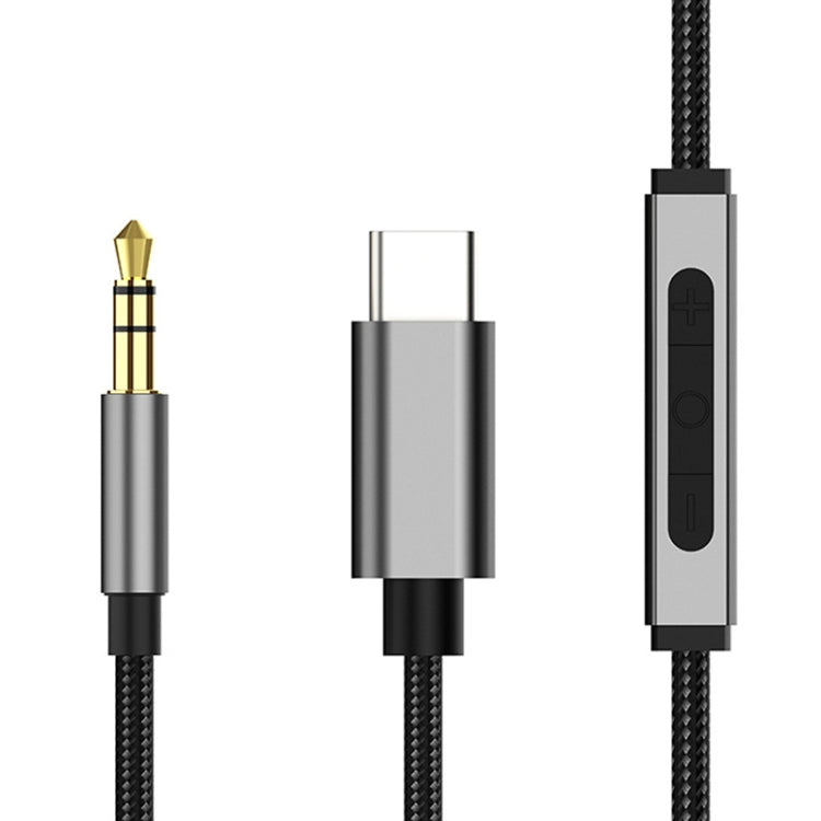 TA131-R1 USB-C / Type-C Male to 3.5mm AUX Male Earphone Adapter Cable with Wire Control, Cable Length: 1.2m