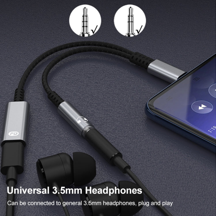 A15-1 USB-C / Type-C Male to PD 30W USB-C / Type-C Charging + 3.5mm Audio Female Earphone Adapter My Store