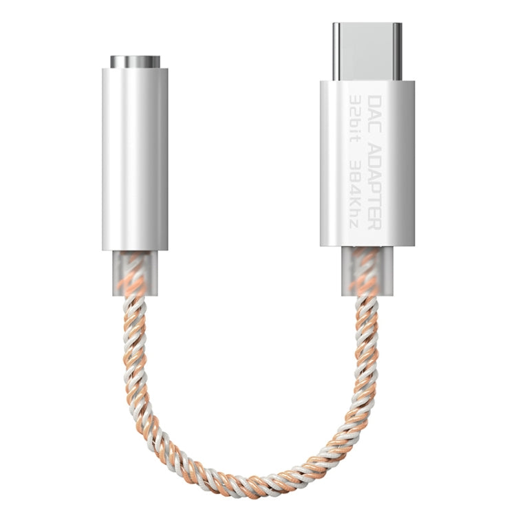 TA12-R2 USB-C / Type-C Male to 3.5mm Audio Female 8-strand Single Crystal Copper Braid Earphone Adapter