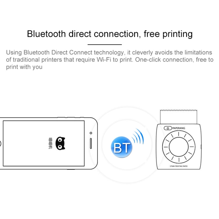 PAPERANG P2 Portable Bluetooth Printer Thermal Photo Phone Wireless Connection Printer