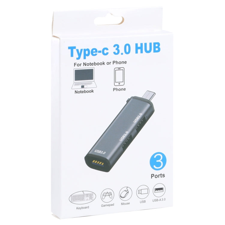 3 Ports USB 2.0 x 2 + USB 3.0 to USB-C / Type-C HUB Adapter My Store