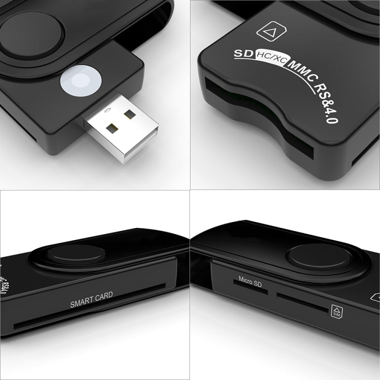 Rocketek CR310-B USB3.0 Multi-function IC Smart Card / SD / TF / SIM Card Reader