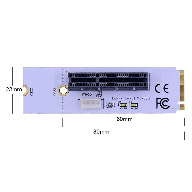 NGFF M.2 Key M to PCI-E 1X / 4X / 8X / 16X Graphics Card Mining Slot Adapter Riser Converter Card with LED & 4 Pin Power Cable My Store