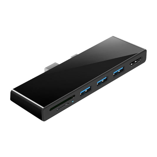 Rocketek SH768 6 in 1 USB 3.0 / HDMI / SD / TF HUB Adapter for Surface Pro 5 / 6