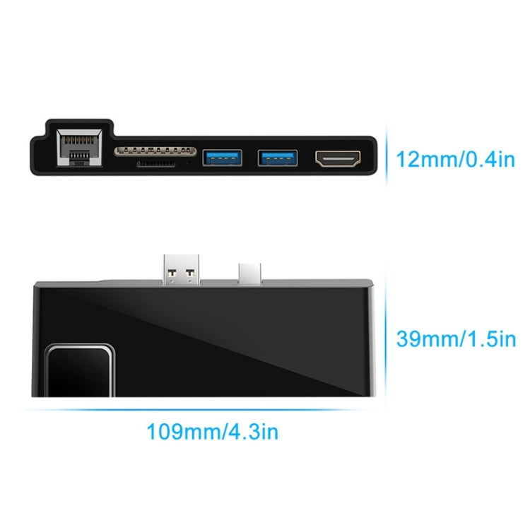 Rocketek SH768 6 in 1 RJ45 / USB 3.0 / HDMI / SD / TF HUB Adapter for Surface Pro 4 My Store