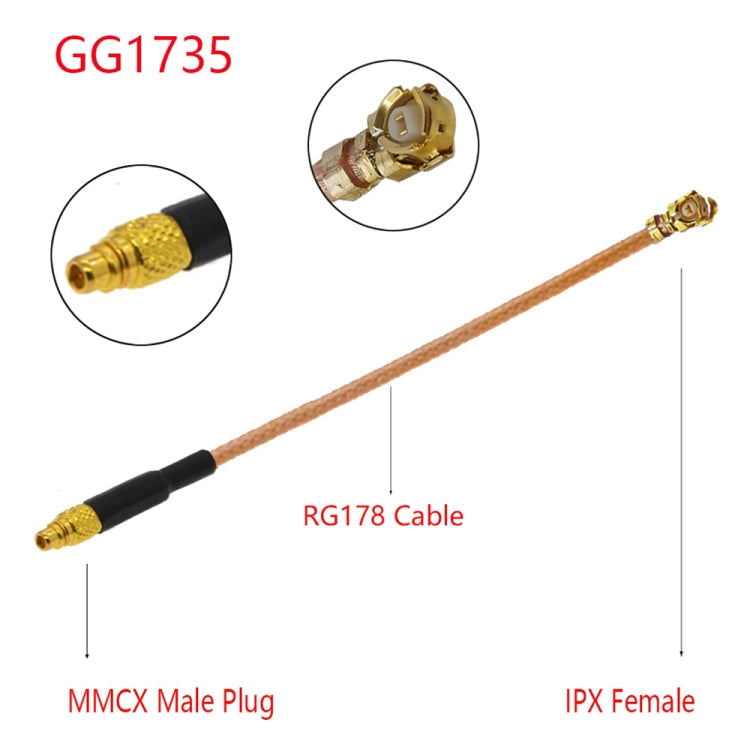 IPX Female to GG1735 MMCX Male RG178 Adapter Cable, Length: 15cm My Store