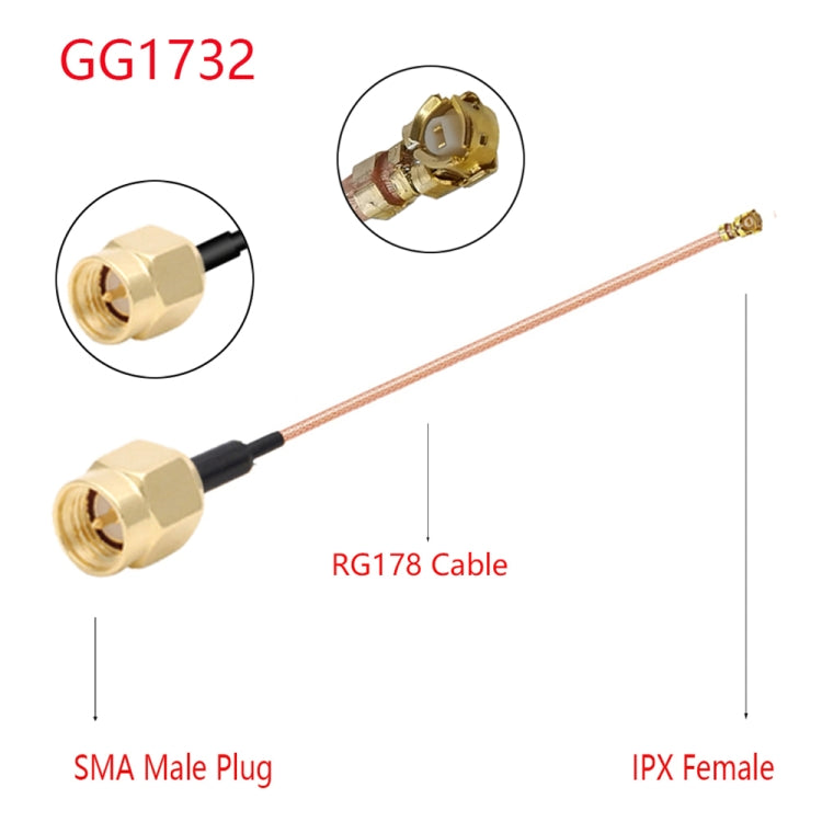 IPX Female to GG1732 SMA Male RG178 Adapter Cable, Length: 15cm My Store