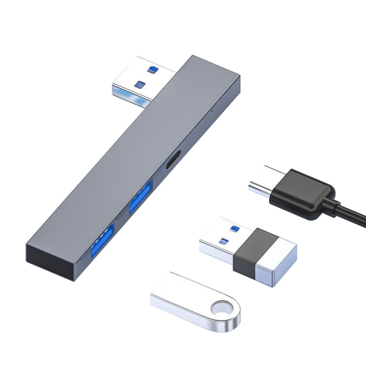 889C USB Male to USB 2.0+USB 3.0+USB-C/Type-C Female Adapter