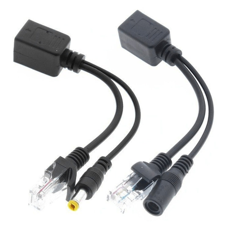 2 in 1 RJ45 POE Injector and Splitter Cable Set with 2.1x 5.5mm Female & Male DC Jack-Reluova