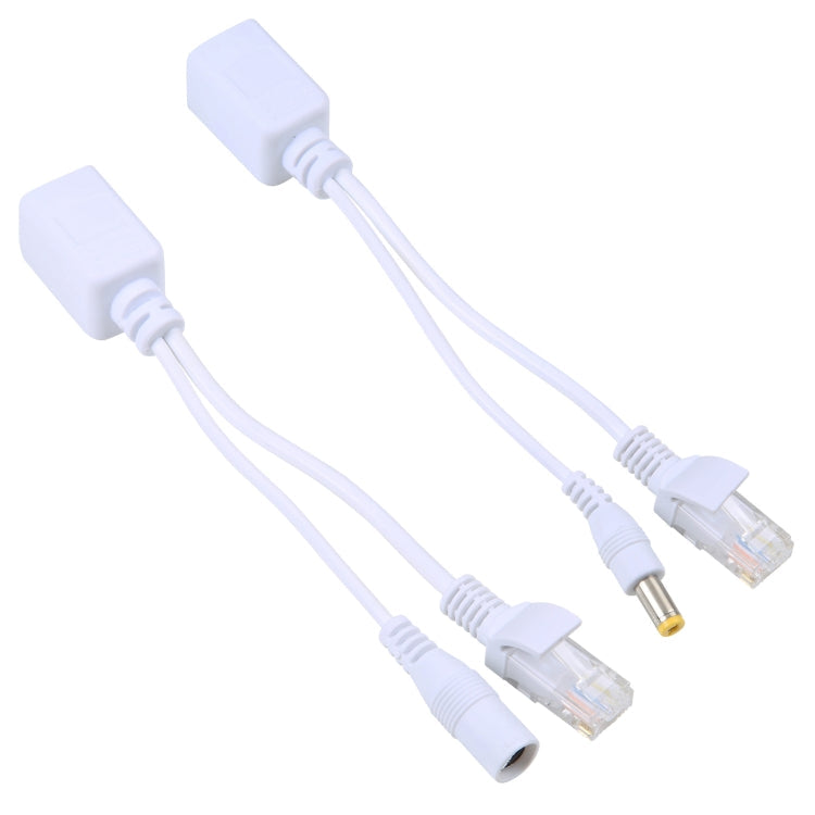 2 in 1 RJ45 POE Injector and Splitter Cable Set with 2.1x 5.5mm Female & Male DC Jack-Reluova