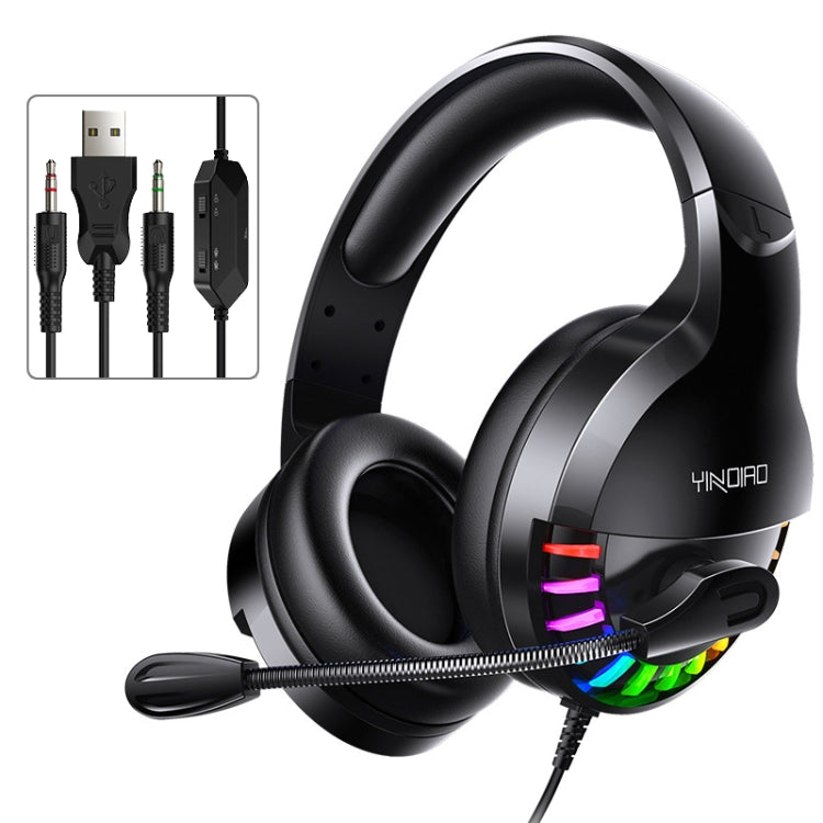 YINDIAO Q2 Head-mounted Wired Gaming Headset with Microphone, Version: Dual 3.5mm + USB My Store