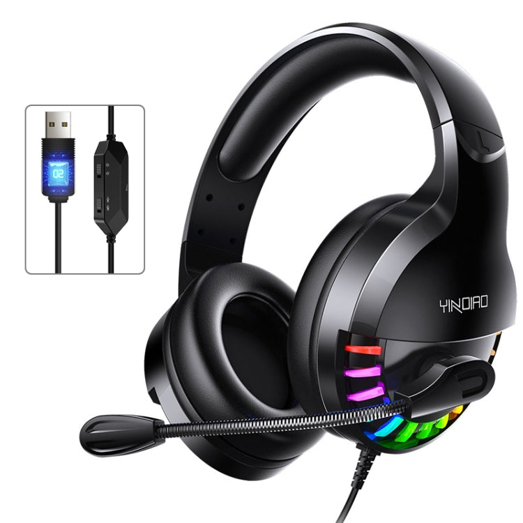 YINDIAO Q2 Head-mounted Wired Gaming Headset with Microphone, Version: Single USB Sound Card