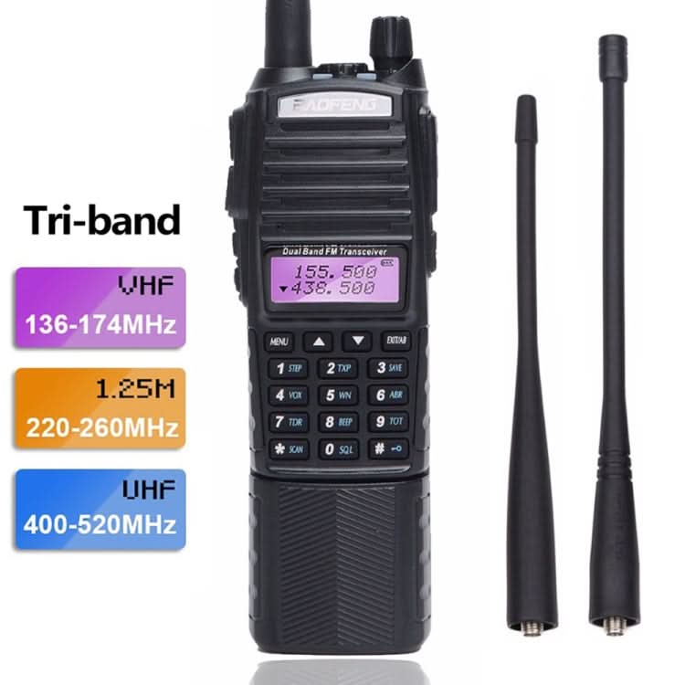 BaoFeng UV-82T Tri-Band Two-Way Radio Dual Antenna Handheld Walkie Talkie, EU Plug My Store