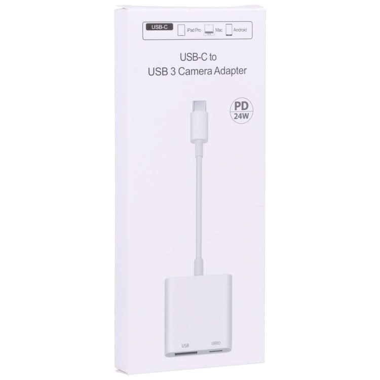 S-211 2 in 1 USB-C / Type-C Male to Type-C + USB Female Camera Adapter