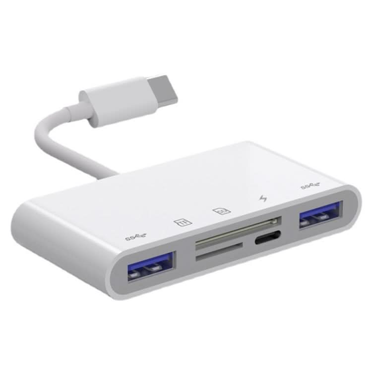 NK-1032TC 5 in 1 USB-C Male to SD / TF / 2xUSB / Type-C Female Adapter