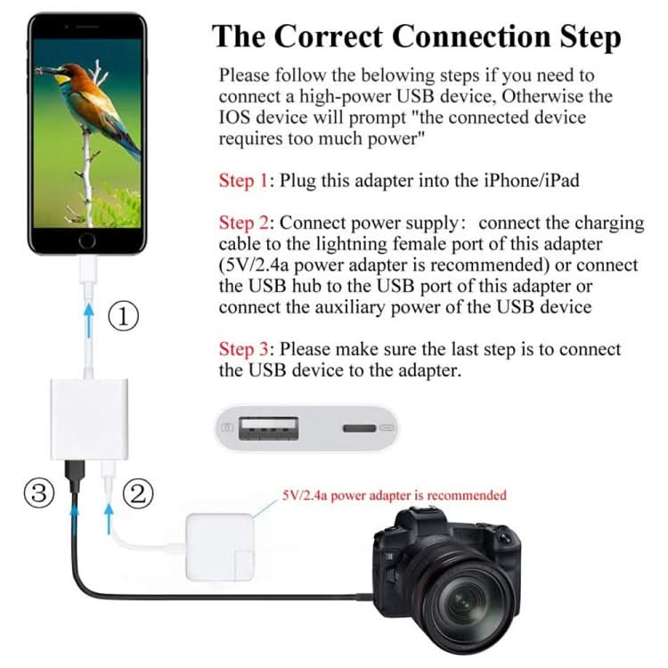 2 in 1 8 Pin Male to 8 Pin / USB3.0 Female Camera Adapter