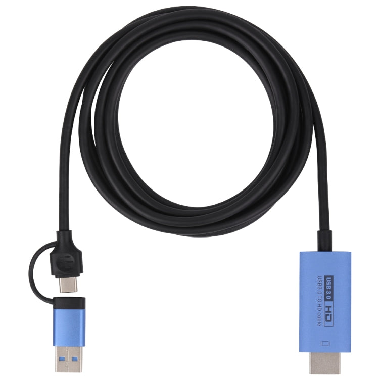 V05E USB 3.0 + USB-C / Type-C to HDMI Adapter Cable My Store