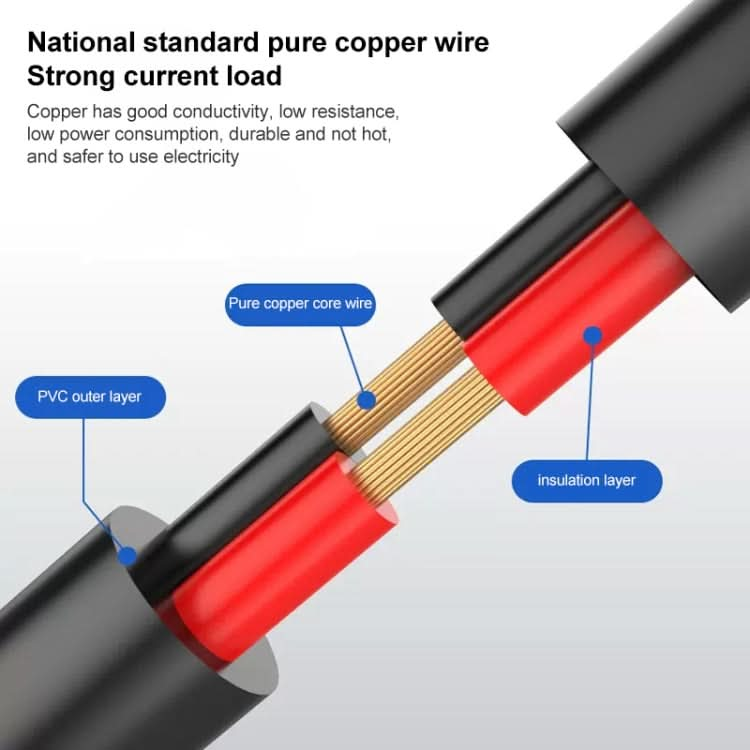 DC 5.5 x 2.1 To 7.0 Female DC Power Connection Cable, Length: 5m Reluova