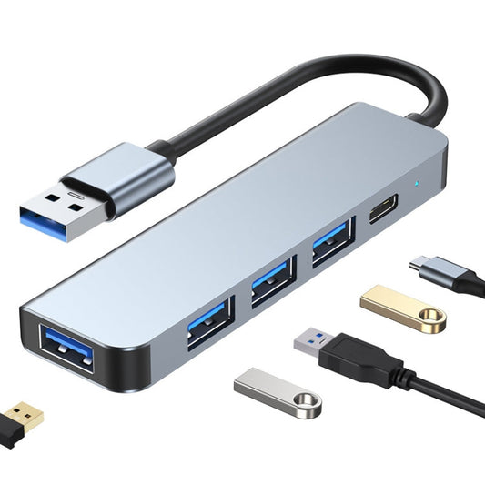 5 in 1 USB to USB3.0+USB2.0x3+USB-C / Type-C HUB Adapter, Cable Length: 10cm My Store