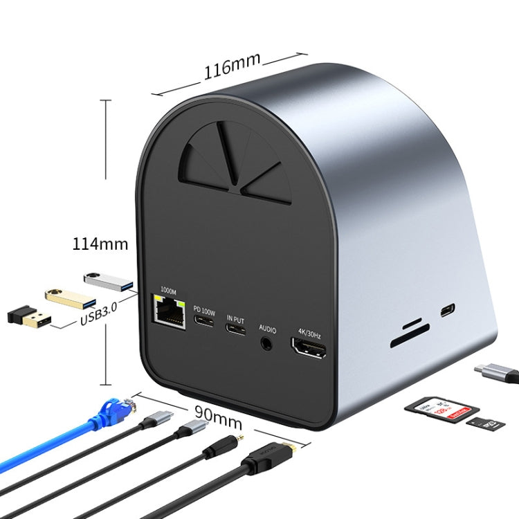 BYL-2211 10 in 1 USB-C / Type-C HUB Adapter, Support Phone Charger My Store