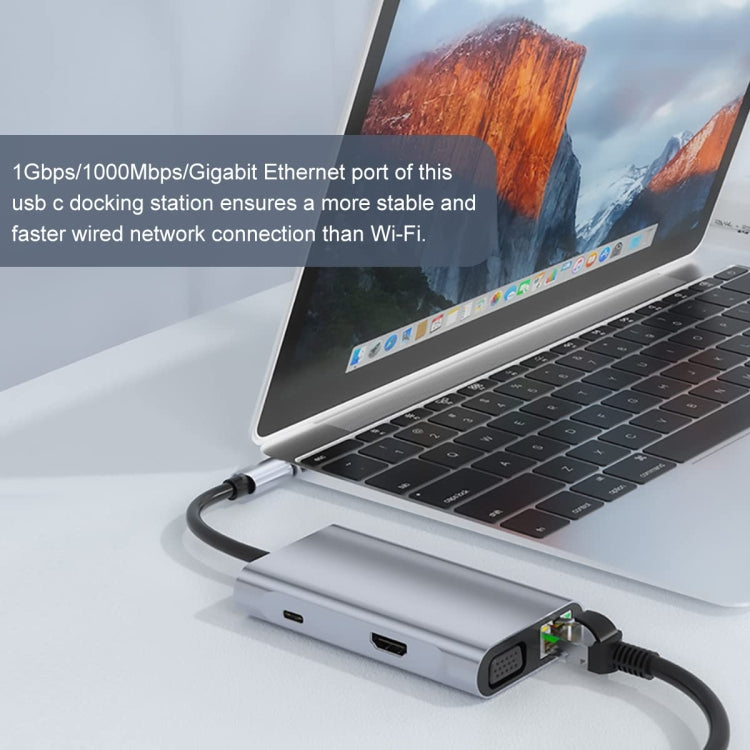 BYL-2111U3 7 in 1 USB-C / Type-C to USB Docking Station HUB Adapter